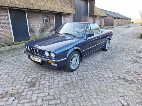 BMW 325i cabrio E30 royalblauw beige leder 116000 km, Auto's, BMW, Bedrijf, Te koop, 3 Reeks, ABS, Bluetooth, Boordcomputer, Elektrische buitenspiegels