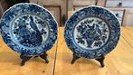 Twee handgeschilderde Delfts‑Blauwe wandborden, Ophalen