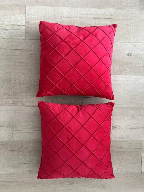 Rode kussens (set van 2), Huis en Inrichting, Woonaccessoires | Kussens, Nieuw, Rood, Vierkant, Ophalen