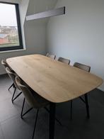 Eiken tafel met 6 stoelen, Huis en Inrichting, Tafels | Eettafels, Ophalen, Zo goed als nieuw, Metaal