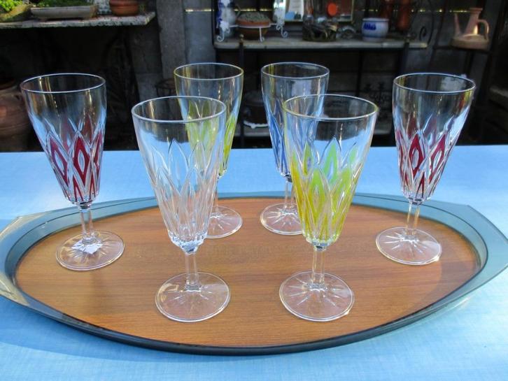 6 Vintage champagne fluitjes (Carnaval), Antiek en Kunst, Antiek | Servies los, Ophalen