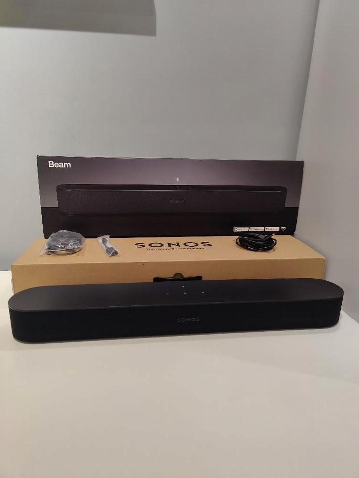 Sonos Beam - Nieuwstaat - Volle doos - Wifi Soundbar, Audio, Tv en Foto, Home Cinema-sets, Zo goed als nieuw, Overige spelers
