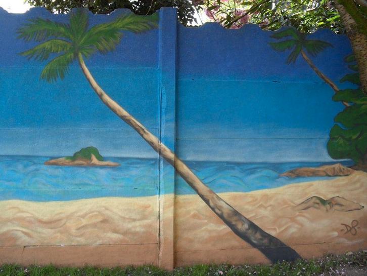 Zijn uw tuinmuren wat saai,graffiti stijl, Tuin en Terras, Bergingen en Tuinkasten, Zo goed als nieuw, Containerberging, Kunststof