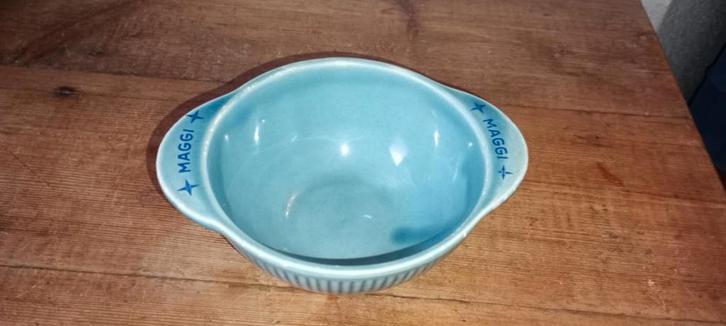 Eeuwenoude Maggi Bouillonkom aardewerk uit Gien, Verzamelen, Merken en Reclamevoorwerpen, Gebruikt, Gebruiksvoorwerp, Ophalen of Verzenden