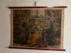 Stoffen schoolplaat van een schoenmakersatelier, Antiek en Kunst, Ophalen