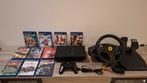 PlayStation 2 in goede staat met controller, games en stuur, Ophalen of Verzenden