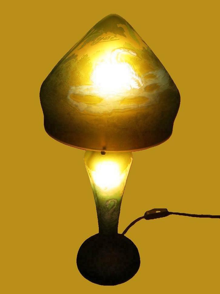 Lamp gesigneerd - Gallé - periode 1908-1920., Antiquités & Art, Antiquités | Éclairage, Enlèvement ou Envoi