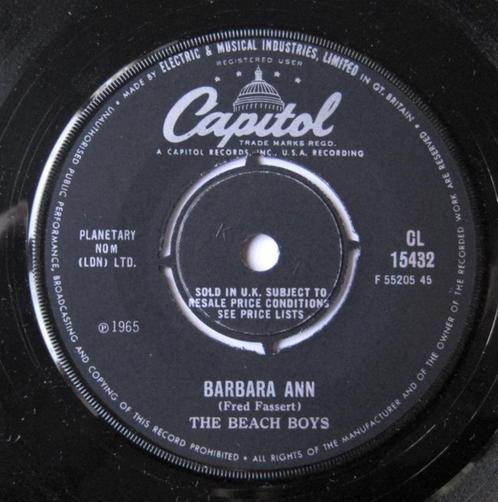 7"  The Beach Boys ‎– Barbara Ann, CD & DVD, Vinyles Singles, Utilisé, Single, Rock et Metal, 7 pouces, Enlèvement ou Envoi