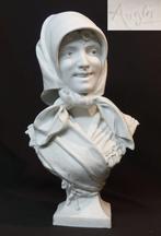 1920 belle sculpture buste statue biscuit Anglès femme 37cm, Enlèvement ou Envoi