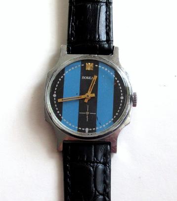 POBEDA vintage Inter Milan mechanisch herenhorloge van '80 beschikbaar voor biedingen