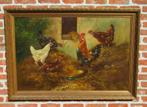 Paul Henry Schouten (1860 - 1922 ) Groot kippen schilderij, Ophalen
