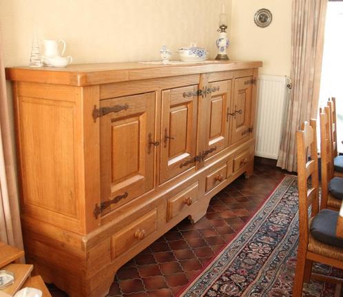 eikenhouten eetkamer, Huis en Inrichting, Complete eetkamers, Zo goed als nieuw, 8 stoelen of meer, Ophalen