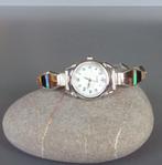 Vintage horloge met zuni Indiaanse armband voor dames, Handtassen en Accessoires, Armbanden, Staal, Met edelsteen, Ophalen of Verzenden