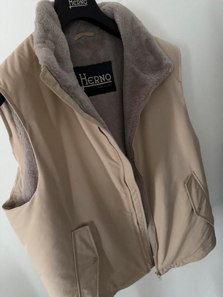 Herno Gilet in Zijde-Wol, Kleding | Heren, Bodywarmers, Nieuw, Maat 56/58 (XL), Beige, Ophalen of Verzenden
