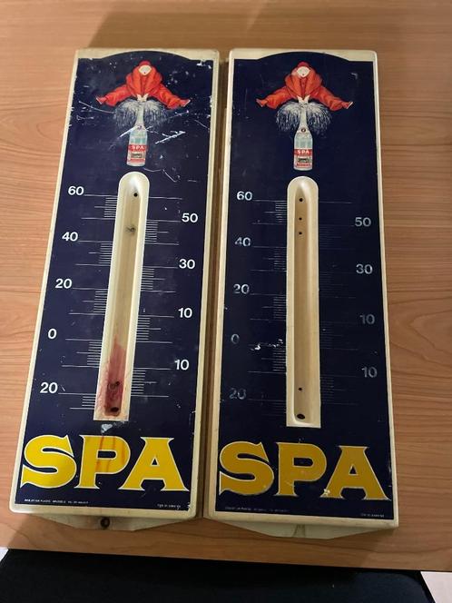 SPA Thermometers – 2 stuks – Pierrot ontwerp Jean d'Ylen, Verzamelen, Merken en Reclamevoorwerpen, Gebruikt, Reclamebord, Ophalen of Verzenden
