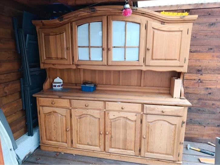 Vaisselier pin XL LIVRAISON GRATUITE, Huis en Inrichting, Kasten | Buffetkasten, Gebruikt, Grenenhout, Ophalen