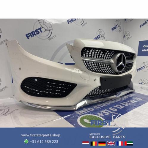W205 AMG VOORBUMPER COMPLEET + DIAMOND GRIL WIT C KLASSE 201, Auto-onderdelen, Carrosserie, Bumper, Mercedes-Benz, Voor, Gebruikt