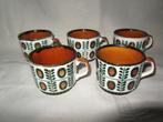 Vintage Boch Frères: 5 ravissantes tasses à café "Noix"!, Enlèvement ou Envoi