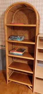 Vintage rotan boekenkast – boho, Ophalen, Met plank(en), 50 tot 100 cm, Zo goed als nieuw