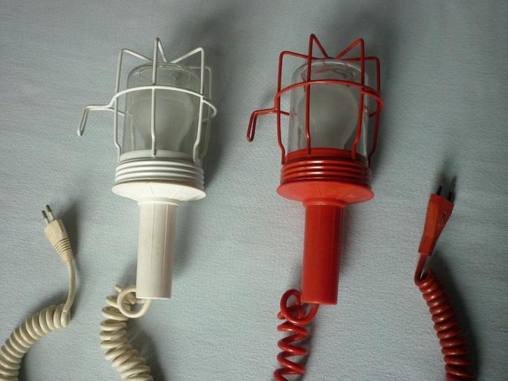 2 Looplampen met Ophanghaak, Doe-het-zelf en Bouw, Bouwverlichting, Nieuw, Lamp met armatuur, 50 tot 200 watt, Ophalen of Verzenden