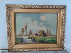 Landschap schilderij M.Wynant olie op doek 51 x 41 cm, Ophalen of Verzenden