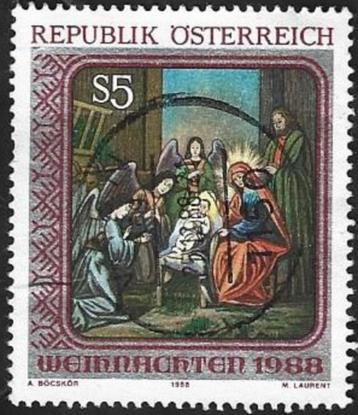 1 Postzegel Oostenrijk 1988 Kerstmis beschikbaar voor biedingen