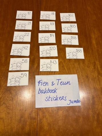 Jumbo stickers Fien Teun bakboek 10 eurocent p.st beschikbaar voor biedingen