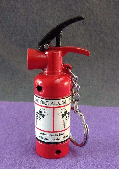 Fire alarm aansteker + sleutelhanger, Verzamelen, Rookartikelen, Aanstekers en Luciferdoosjes, Gebruikt, Aansteker, Ophalen of Verzenden