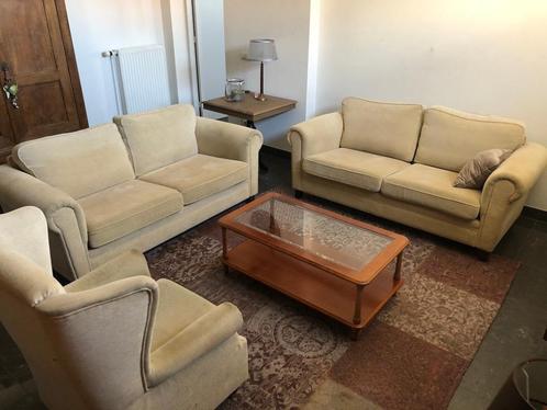 2x DURE Stoffen BANKSTEL BANK ZETEL + 1x FAUTEUIL Flamant, Huis en Inrichting, Woonaccessoires | Overige, Gebruikt, Ophalen