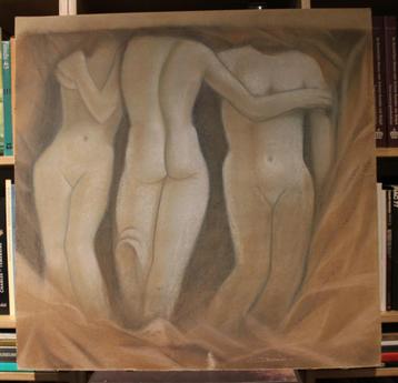  Erik Boone - groot werk in pastelkrijt - 80 x 80 cm beschikbaar voor biedingen