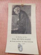 Vrome afbeelding met relikwie Broeder Mutien-Marie, Bidprentje, Ophalen of Verzenden