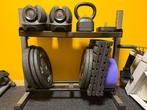 Bumper plate en gewicht opbergrek 2 niveaus zwaar belastbaar, Sport en Fitness, Ophalen, Zo goed als nieuw