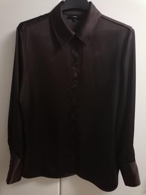 Donkerbruine bloes loose fit met lange mouwen, 40, Kleding | Dames, Blouses en Tunieken, Zo goed als nieuw, Ophalen of Verzenden