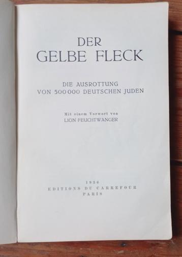 Der gelbe Fleck Holocaust Lion Feuchtwanger Carrefour 1936  disponible aux enchères