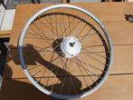 Sanyo voorwielmotor in 28 inch Rodi WEB velg – werkend – RVS, Fietsen en Brommers, Fietsonderdelen, Ophalen of Verzenden, Gebruikt