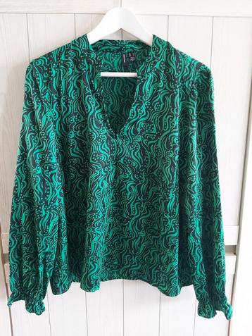 Leuke retro blouse Vero Moda groen (maat large)