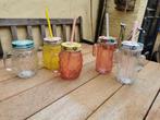 Smoothie glas, drinkglas met deksel + rietje, ananas, cactus, Glas, Overige stijlen, Glas of Glazen, Gebruikt