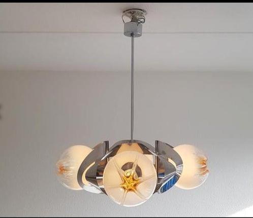 Vintage Mazegga Murano Space Age hanglamp, Maison & Meubles, Lampes | Plafonniers, Utilisé, Verre, Enlèvement ou Envoi