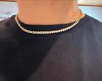 swarovski ketting, goudkleurige toplaag zirkonoa, 41 cm, Bijoux, Sacs & Beauté, Colliers, Enlèvement ou Envoi, Comme neuf, Avec pendentif