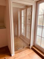 Glazen deur met houten kozijn in perfecte staat, Doe-het-zelf en Bouw, 80 tot 120 cm, Zo goed als nieuw, 160 cm of meer