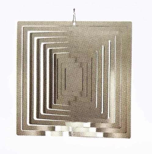 Tuindecoratie 3D spinner Mirror vierkant 30cm, Tuin en Terras, Tuinwanddecoratie, Nieuw, Ophalen of Verzenden