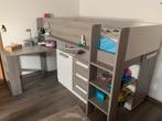 Halve hoogslaper met kastjes en bureau, Ophalen, Zo goed als nieuw, Halfhoogslaper