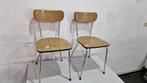 antieke twee stoelen in formica vintage bruine kleur anné, Ophalen of Verzenden, Zo goed als nieuw