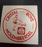 F: sticker bier Cristal Alken voetbal  boys Molenbeersel, Ophalen of Verzenden, Zo goed als nieuw, Bedrijf of Vereniging