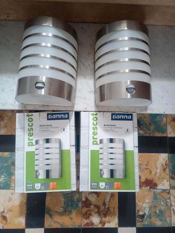 2 wandlampen met sensor voor buiten of binnen, Enlèvement, Utilisé
