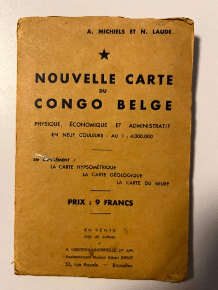 Nouvelle Carte du Congo Belge, Collections, Collections Autre, Utilisé, Enlèvement ou Envoi