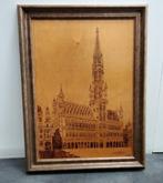 Pyrografie op hout HOTEL DE VILLE DE BRUXELLES, Antiek en Kunst, Ophalen
