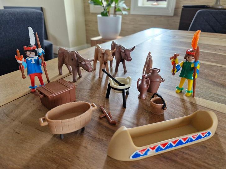 Playmobil Indianen wigwams kookpot en kano – 3252, Kinderen en Baby's, Speelgoed | Playmobil, Gebruikt, Ophalen of Verzenden