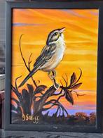 Tableau huile oil painting Janet Silkoff bird peinture, Antiquités & Art, Enlèvement ou Envoi