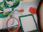 Raveel Roger, fiets tegen een tuinmuur, Antiek en Kunst, Ophalen of Verzenden
